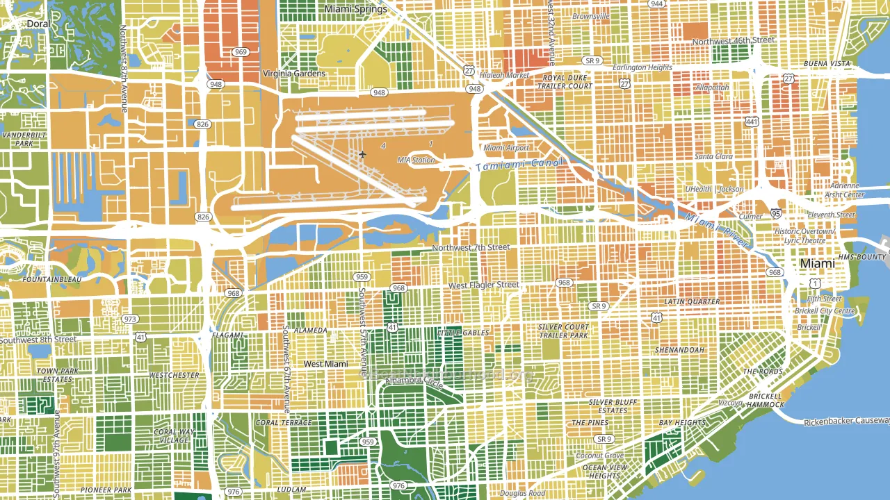 Flagami, Miami, FL block-group voter-turnout map