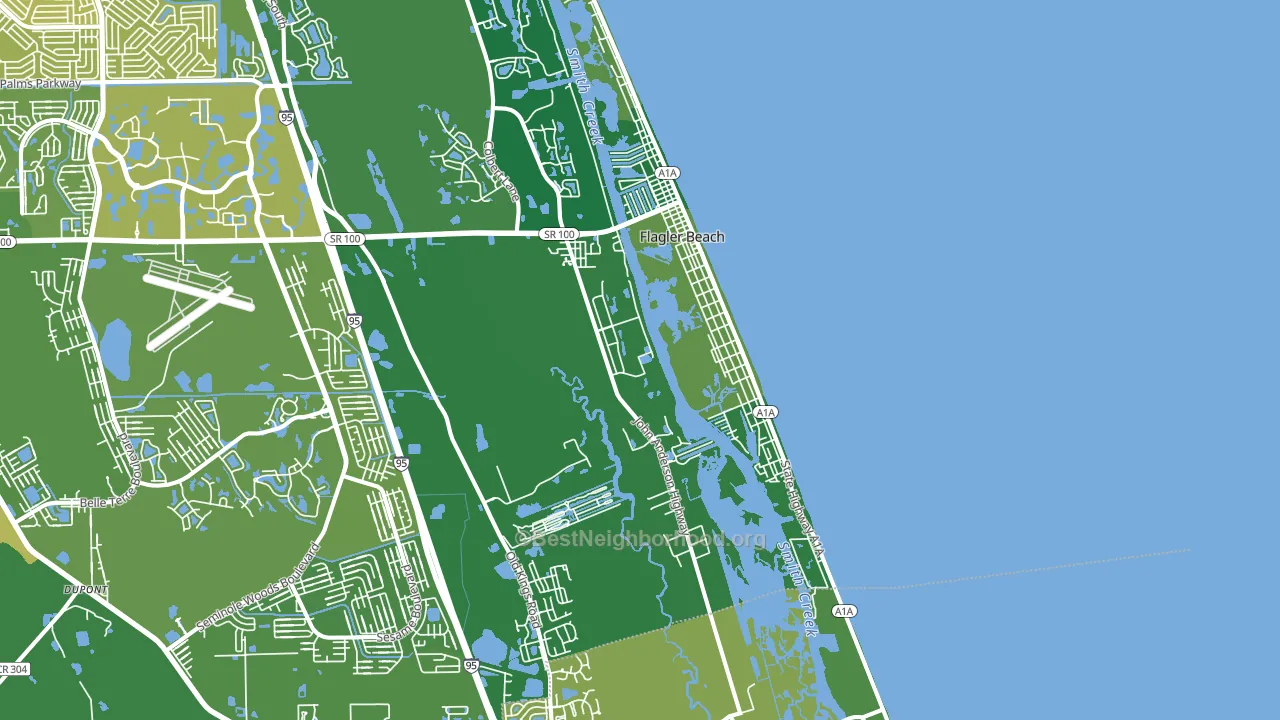 Flagler Beach, FL block-group voter-turnout map