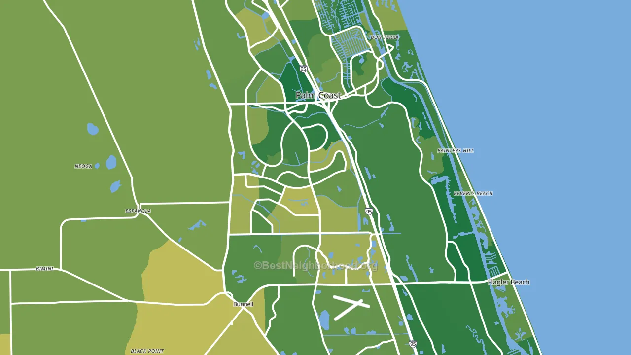 Flagler County, FL block-group voter-turnout map