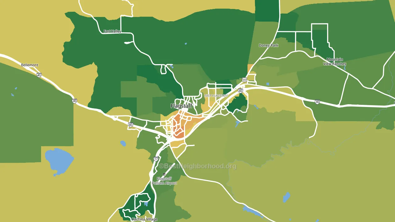 Flagstaff, AZ block-group voter-turnout map