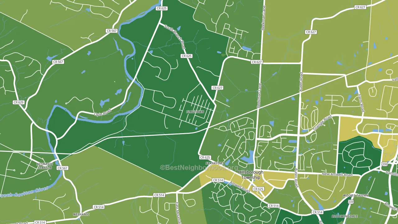Flagtown, NJ block-group voter-turnout map