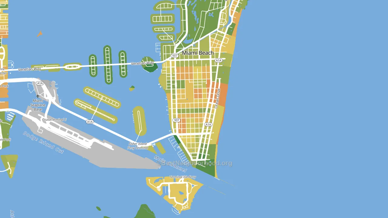 Flamingo-Lummus, Miami Beach, FL block-group voter-turnout map