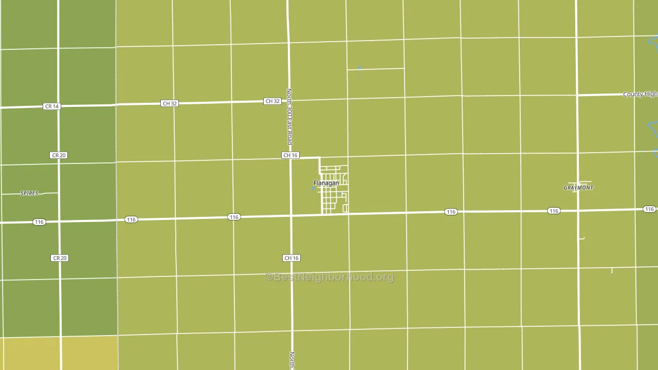 Flanagan, IL block-group voter-turnout map