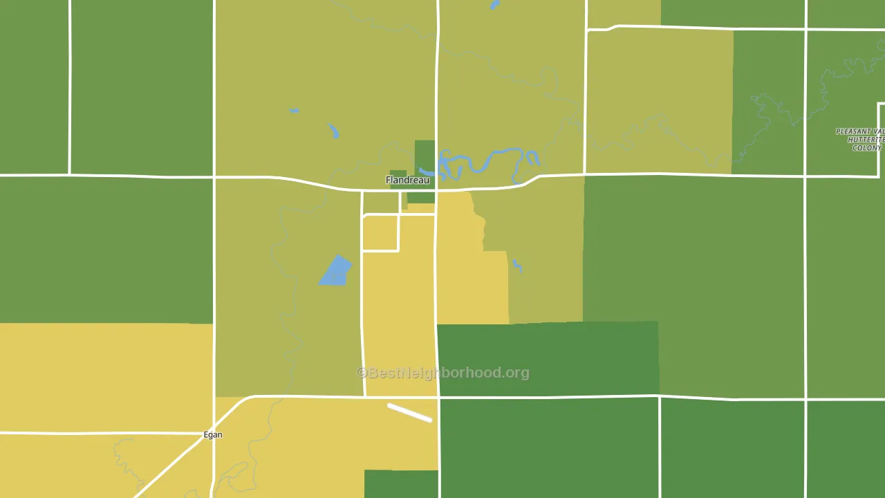 Flandreau, SD block-group voter-turnout map