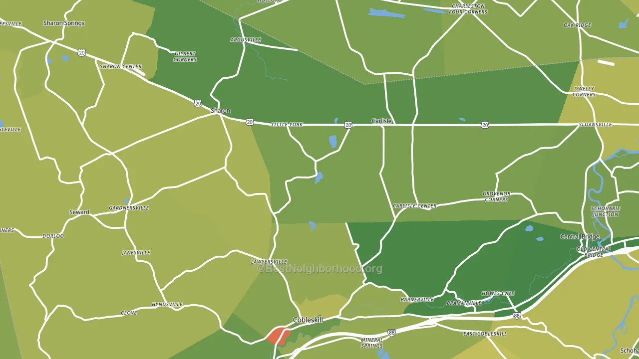 Flat Creek, NY block-group voter-turnout map