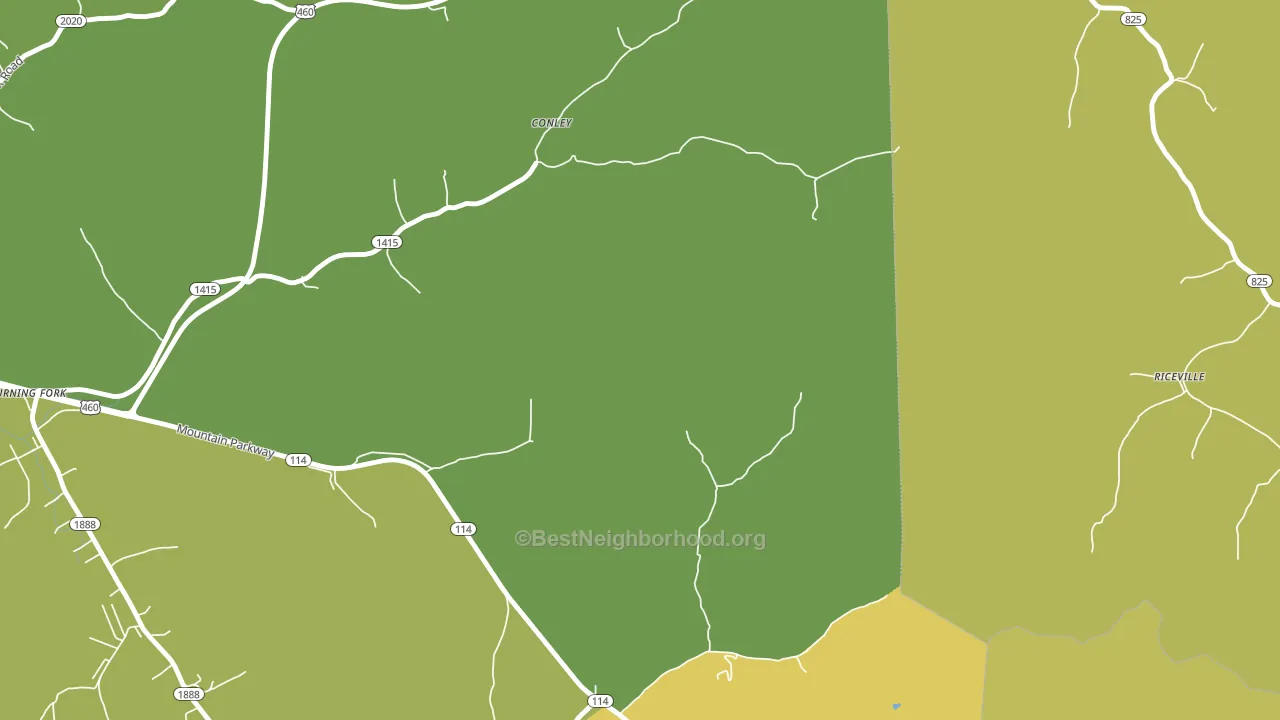 Flat Fork, KY block-group voter-turnout map