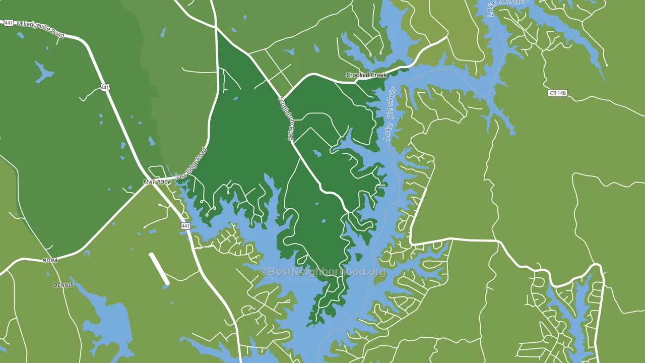 Flat Rock, GA block-group voter-turnout map