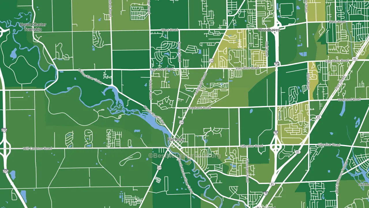 Flat Rock, MI block-group voter-turnout map