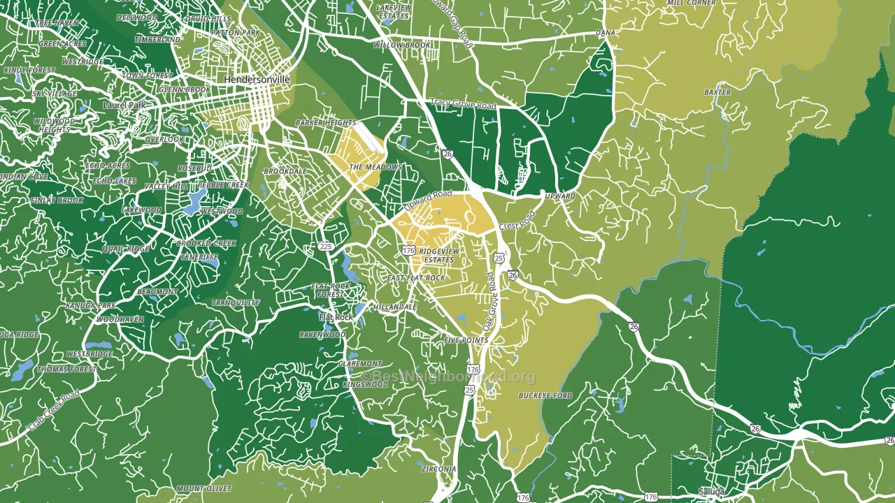 Flat Rock, NC block-group voter-turnout map