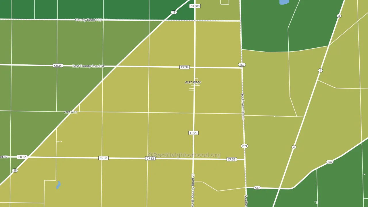 Flat Rock, OH block-group voter-turnout map