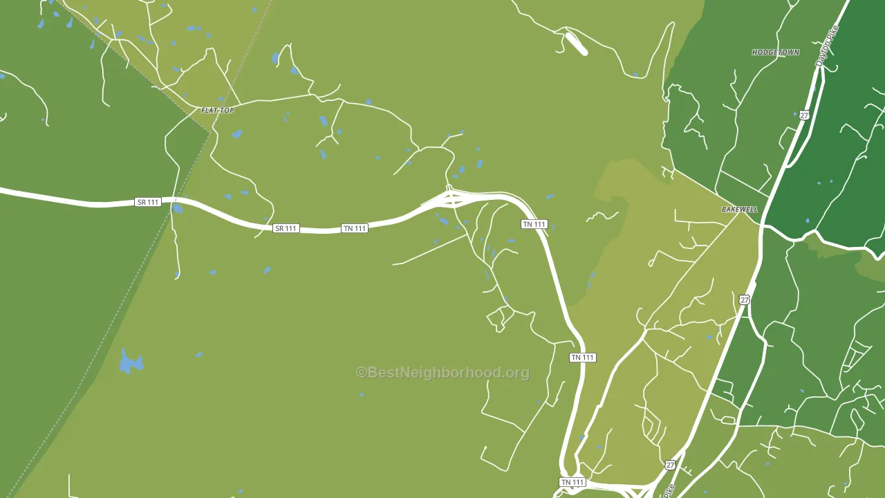 Flat Top Mountain, TN block-group voter-turnout map