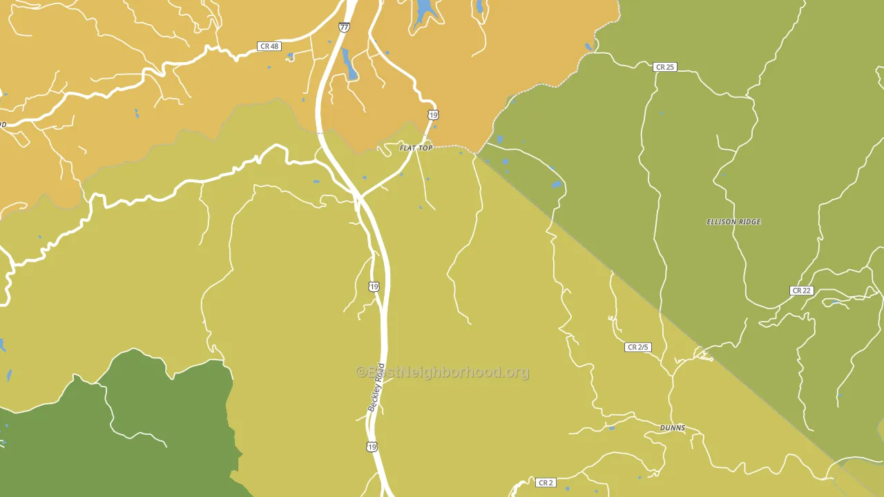 Flat Top, WV block-group voter-turnout map