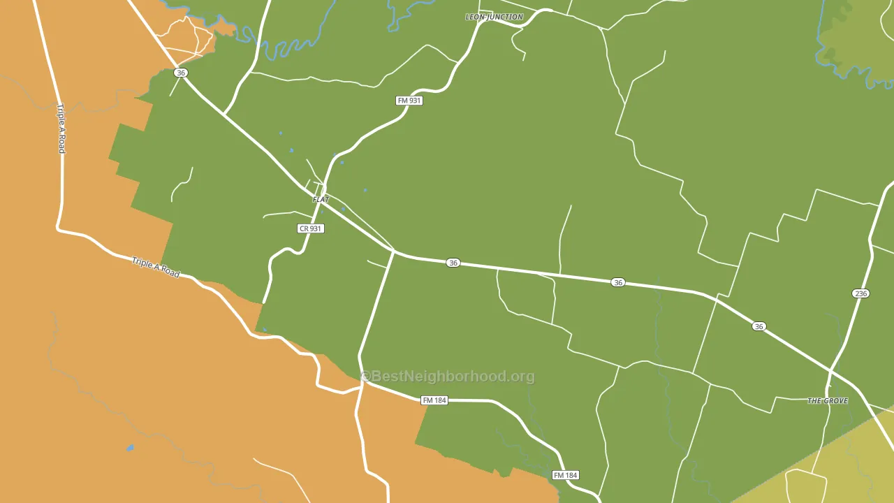Flat, TX block-group voter-turnout map