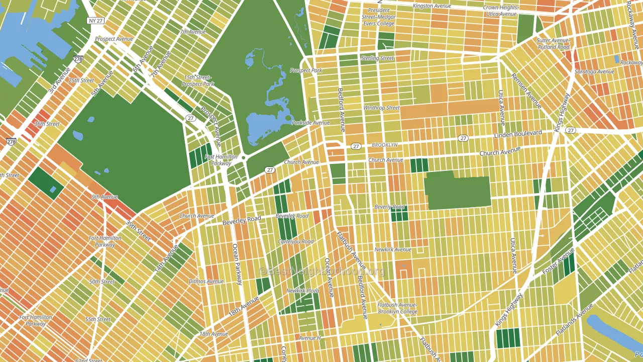 Flatbush-Ditmas Park, Brooklyn, NY block-group voter-turnout map