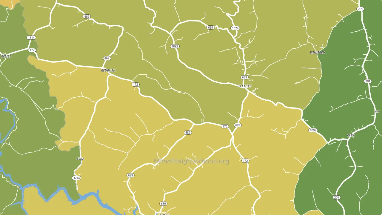 Flatgap, KY block-group voter-turnout map