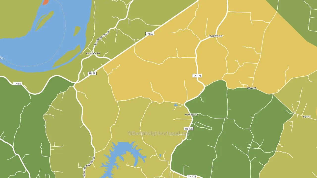Flatwood, TN block-group voter-turnout map