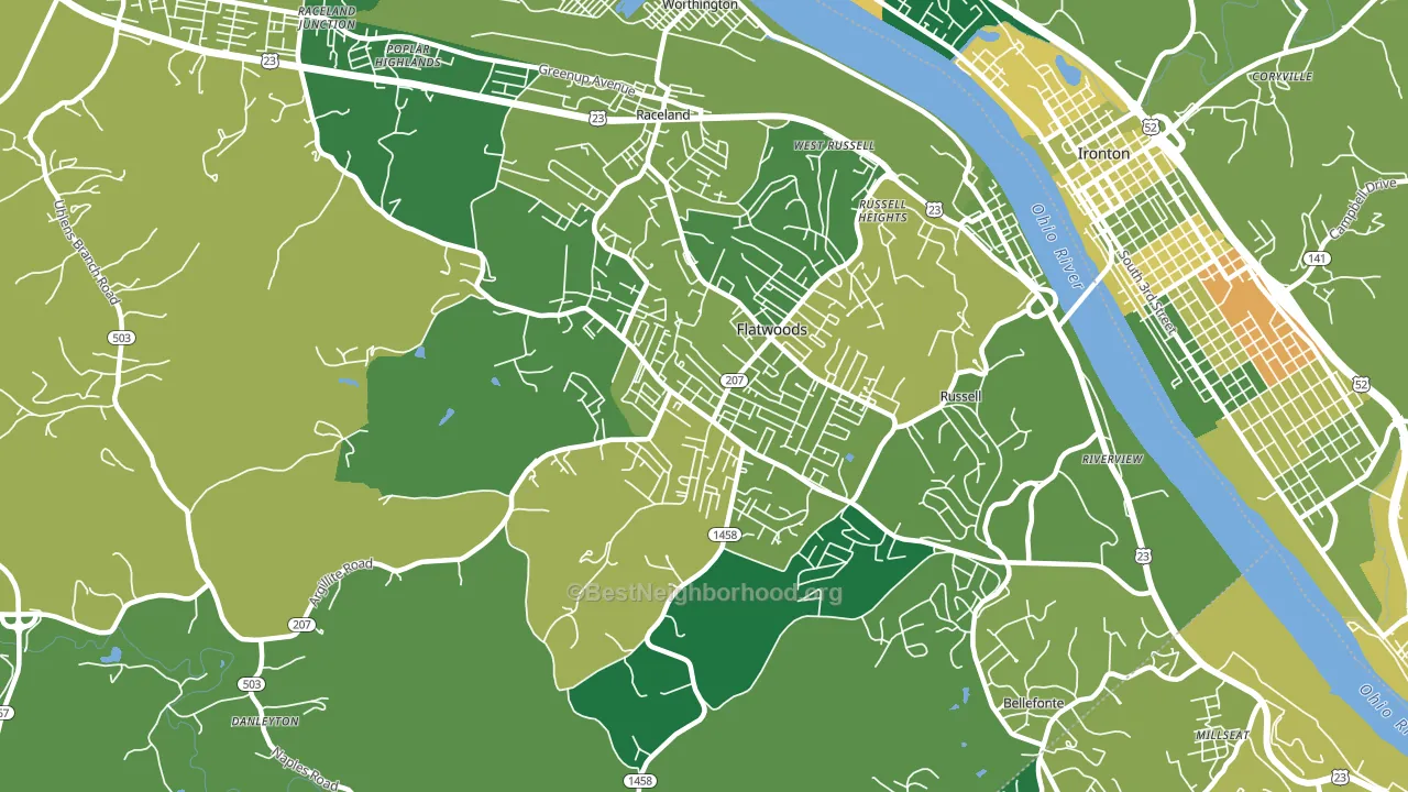 Flatwoods, KY block-group voter-turnout map