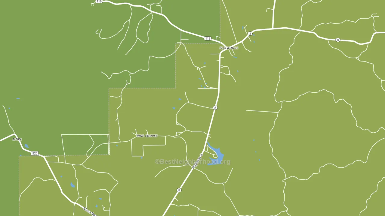 Flatwoods, LA block-group voter-turnout map