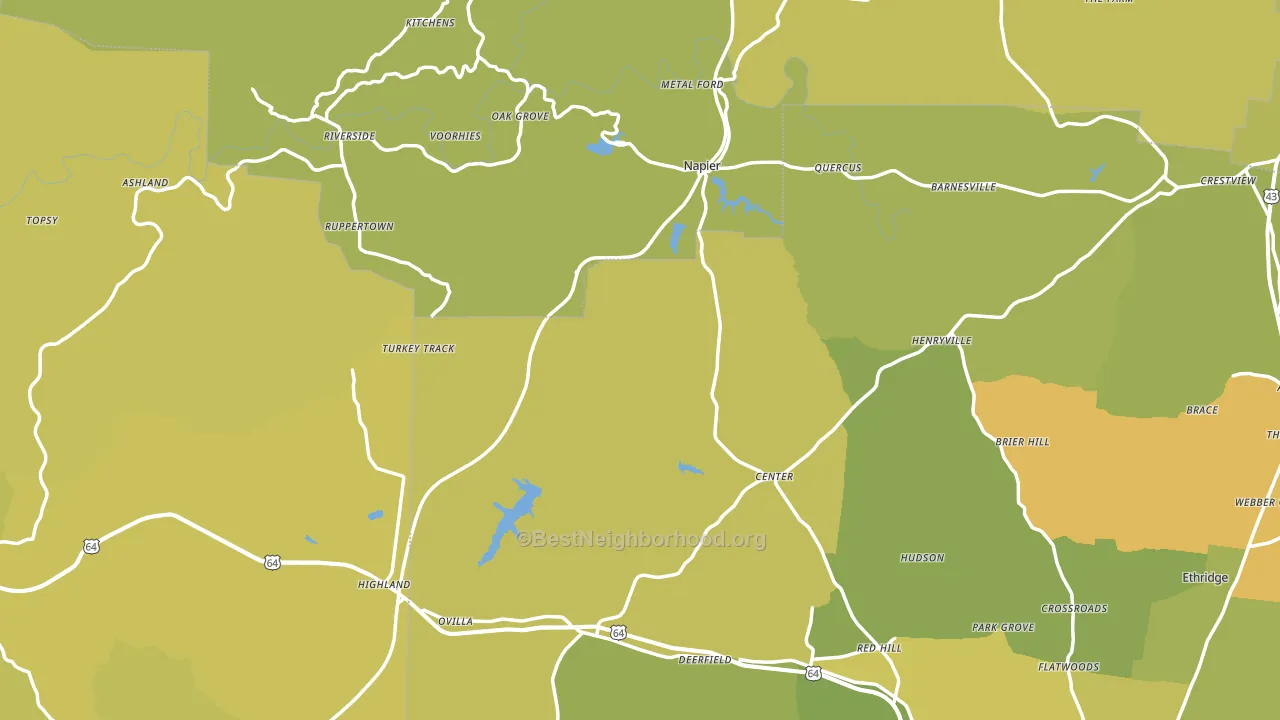Flatwoods, TN block-group voter-turnout map