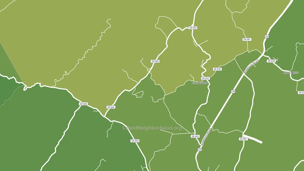 Flatwoods, VA block-group voter-turnout map