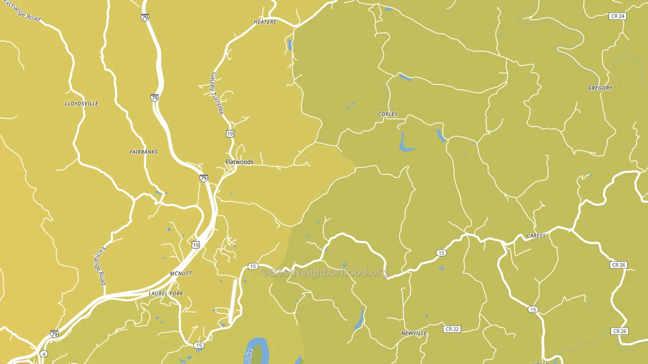Flatwoods, WV block-group voter-turnout map