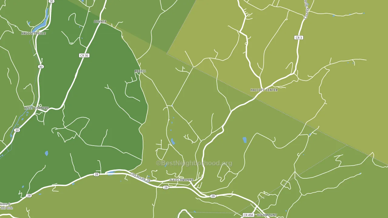 Fleischmanns, NY block-group voter-turnout map