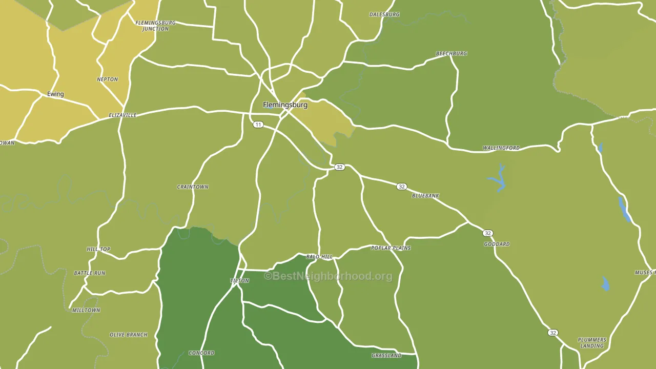 Fleming County, KY block-group voter-turnout map