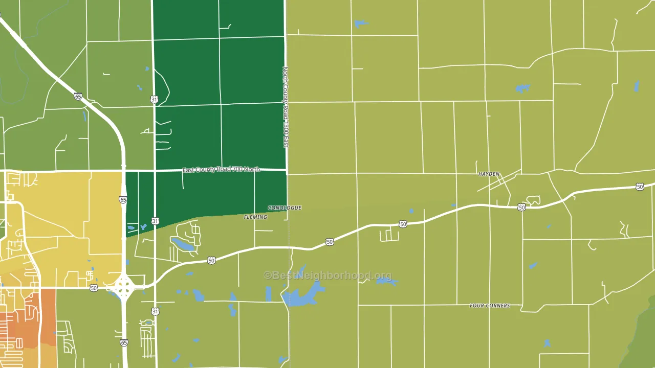 Fleming, IN block-group voter-turnout map