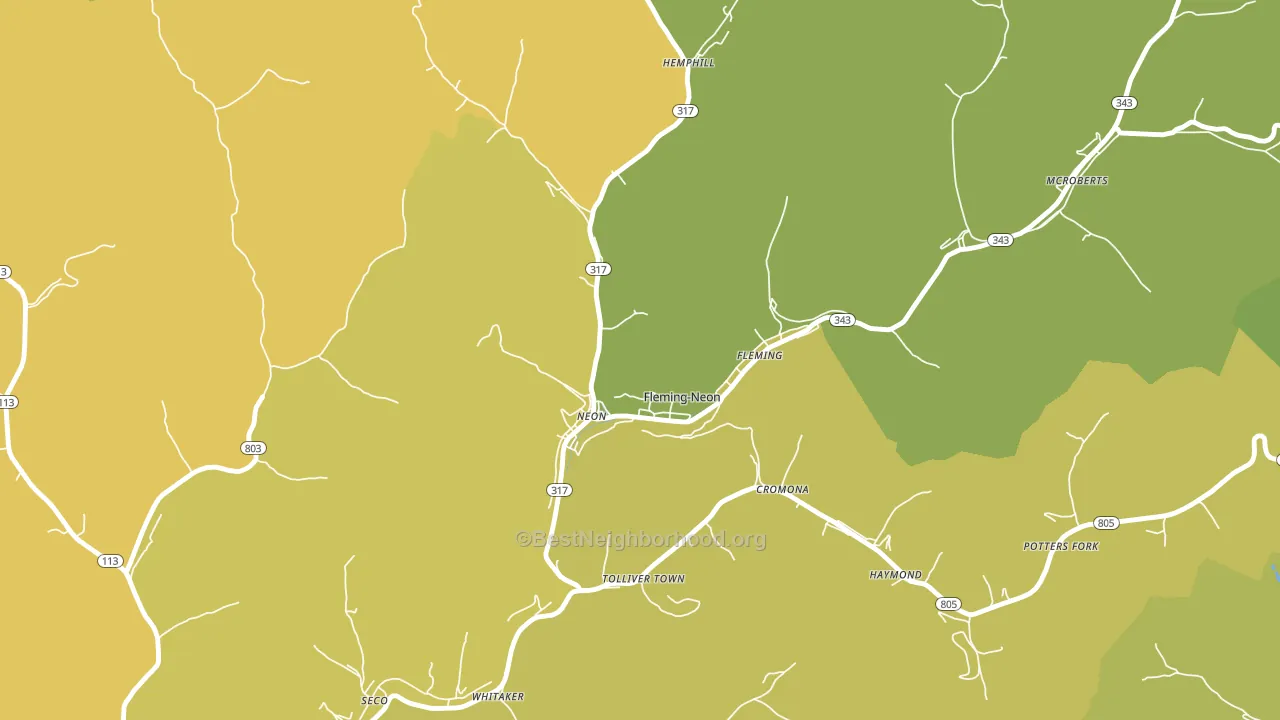 Fleming-Neon, KY block-group voter-turnout map