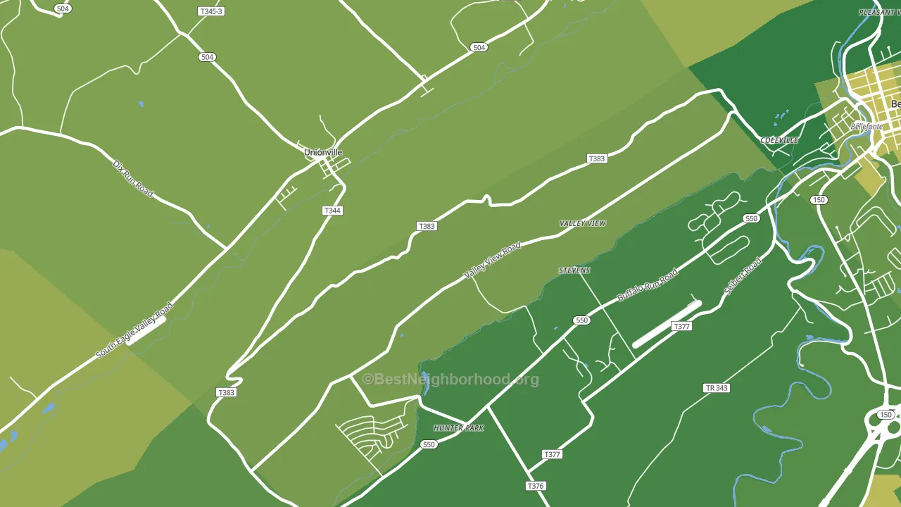Fleming, PA block-group voter-turnout map
