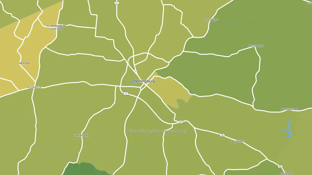 Flemingsburg, KY block-group voter-turnout map