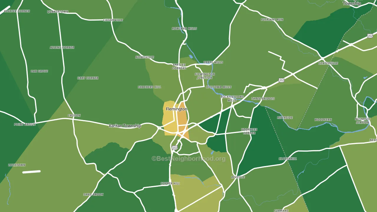 Flemington, NJ block-group voter-turnout map