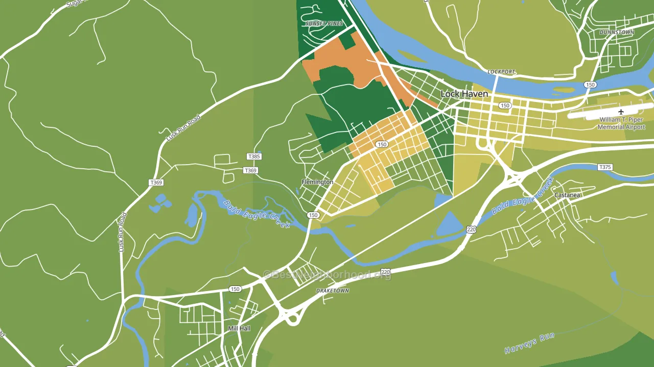 Flemington, PA block-group voter-turnout map