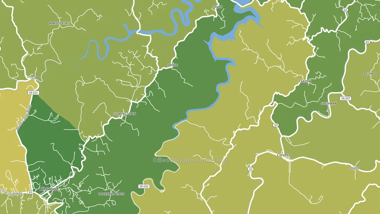 Flemingtown, VA block-group voter-turnout map
