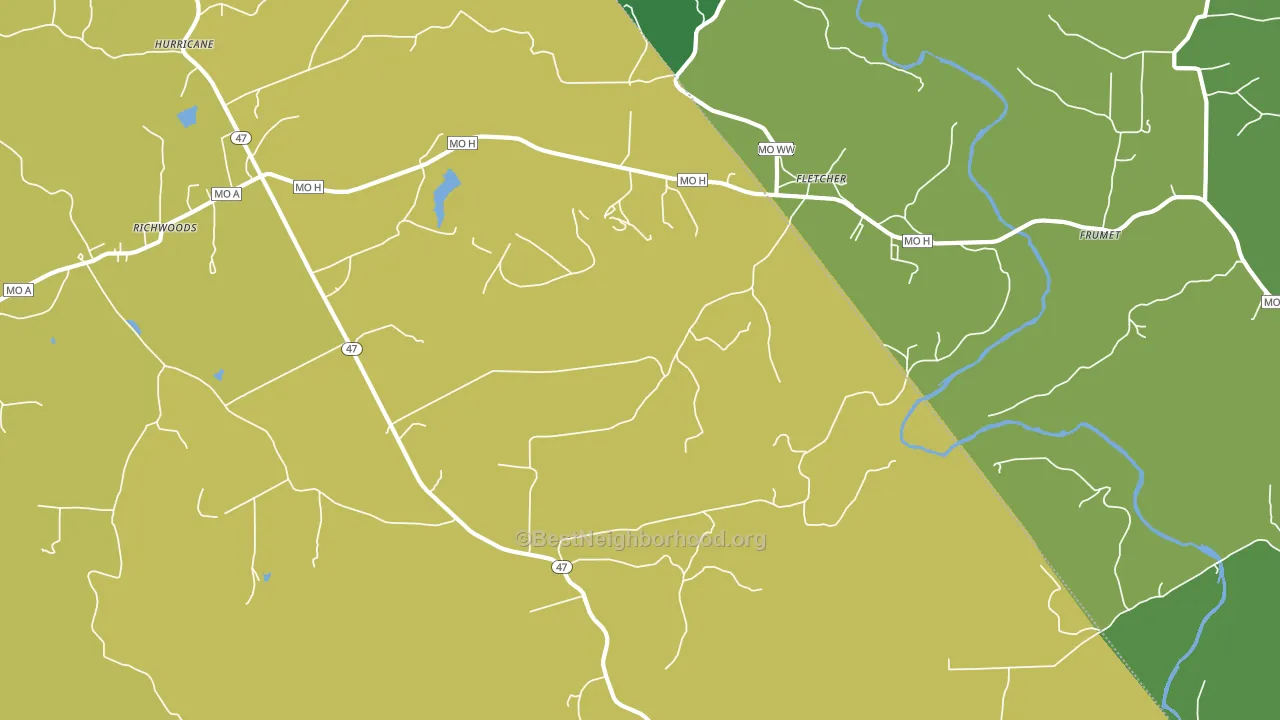 Fletcher, MO block-group voter-turnout map