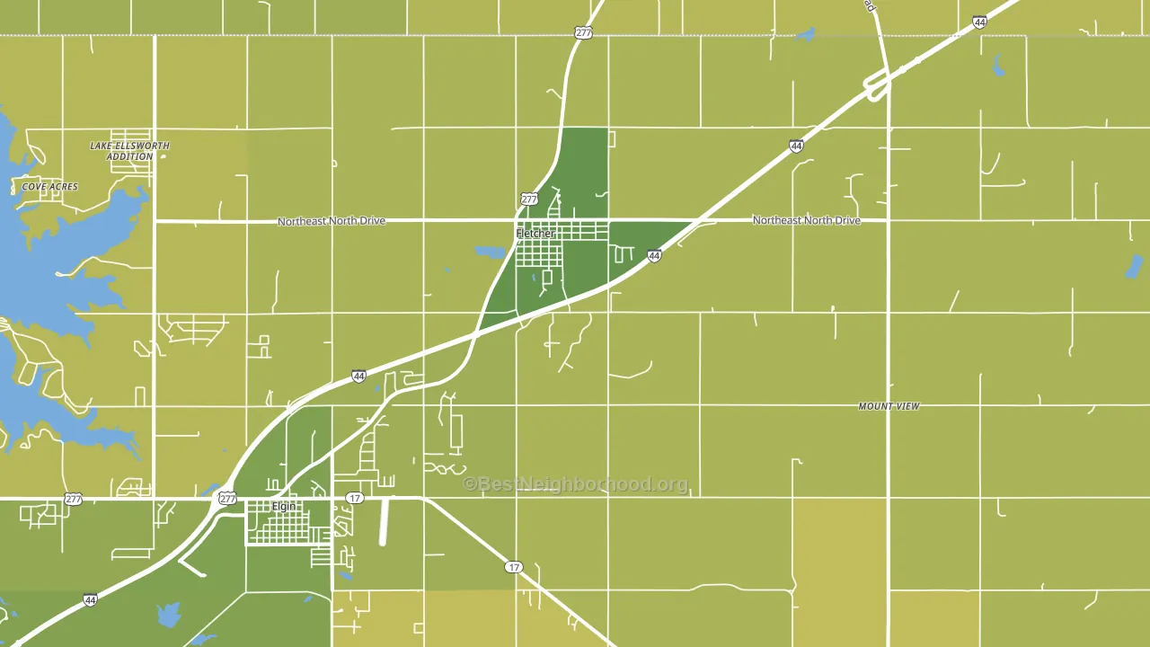 Fletcher, OK block-group voter-turnout map