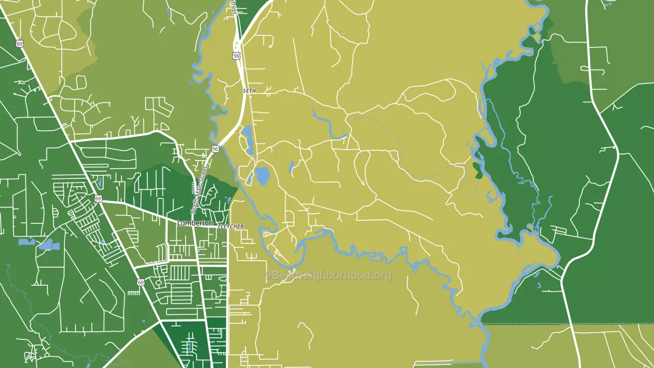 Fletcher, TX block-group voter-turnout map