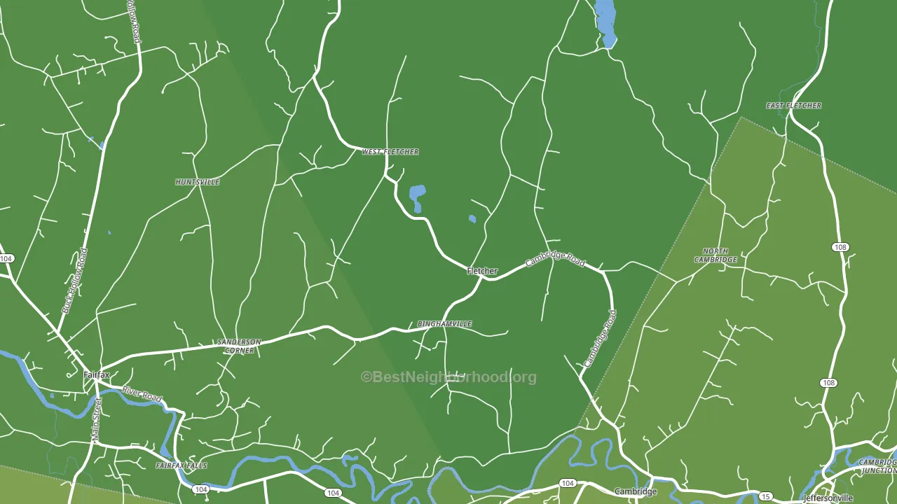 Fletcher, VT block-group voter-turnout map