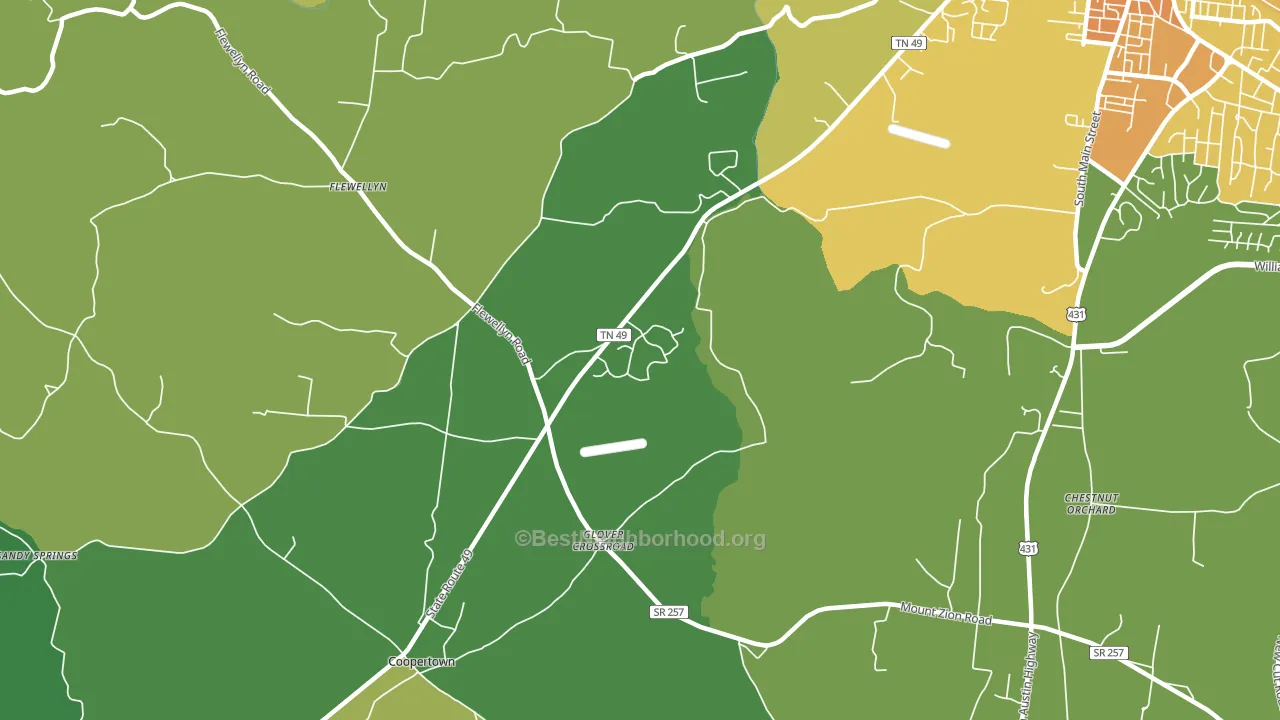 Flewellyn, TN block-group voter-turnout map
