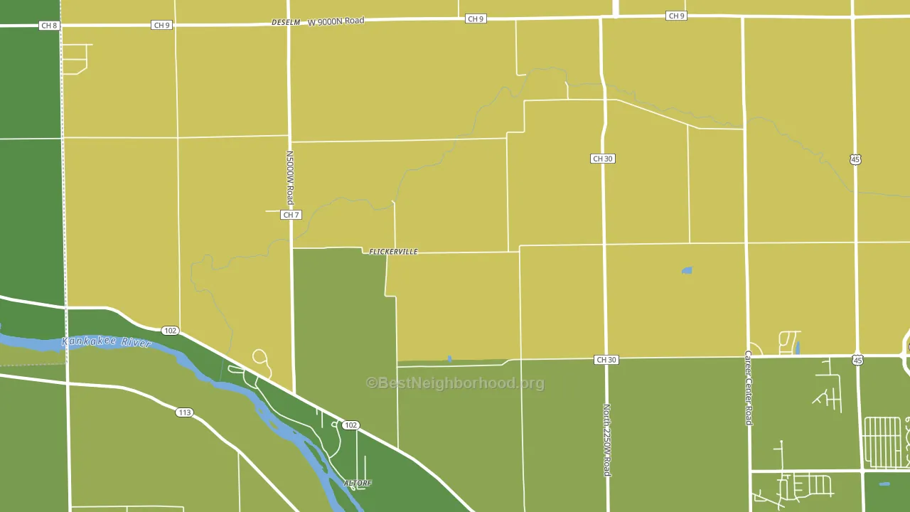 Flickerville, IL block-group voter-turnout map