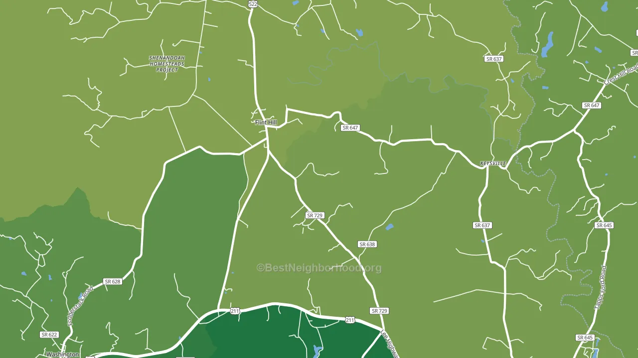 Flint Hill, VA block-group voter-turnout map