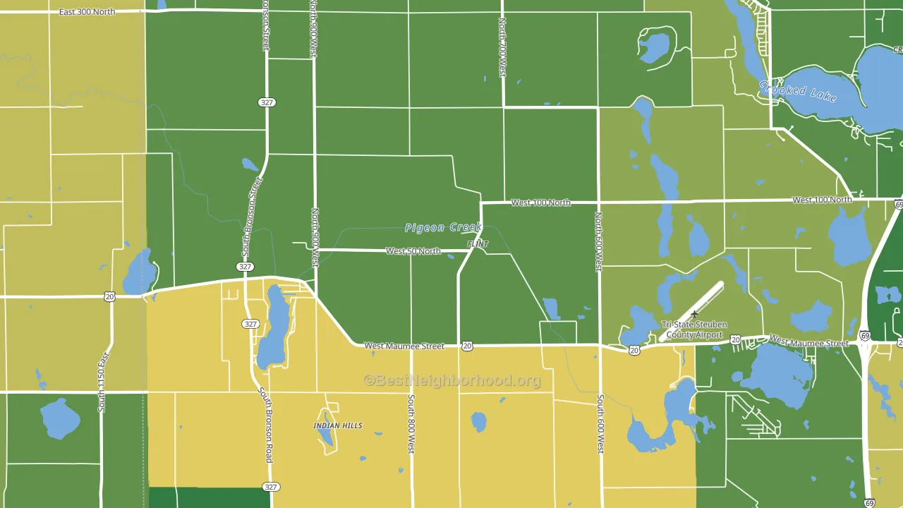 Flint, IN block-group voter-turnout map