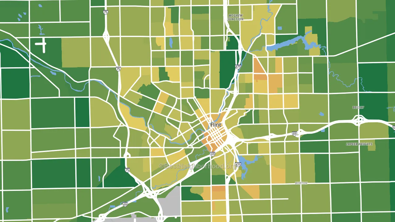Flint, MI block-group voter-turnout map