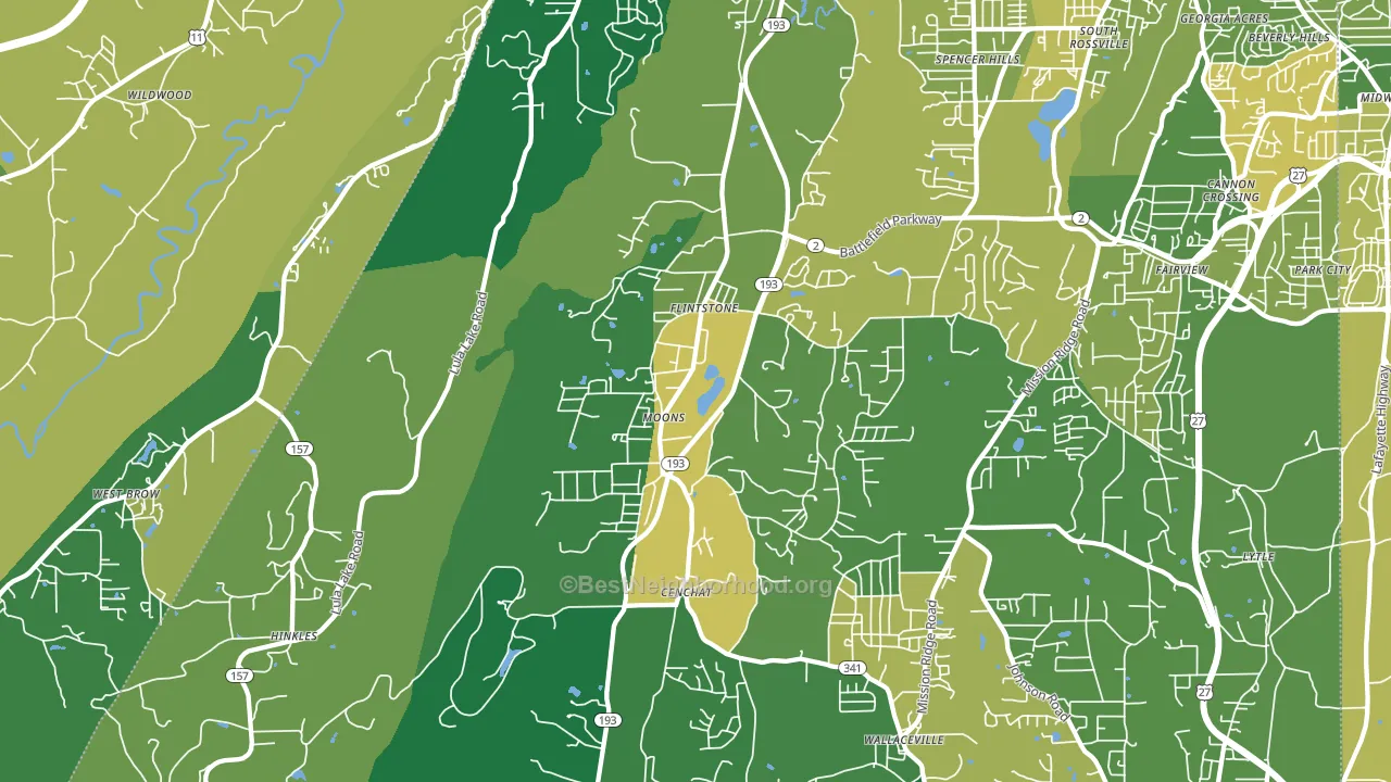 Flintstone, GA block-group voter-turnout map