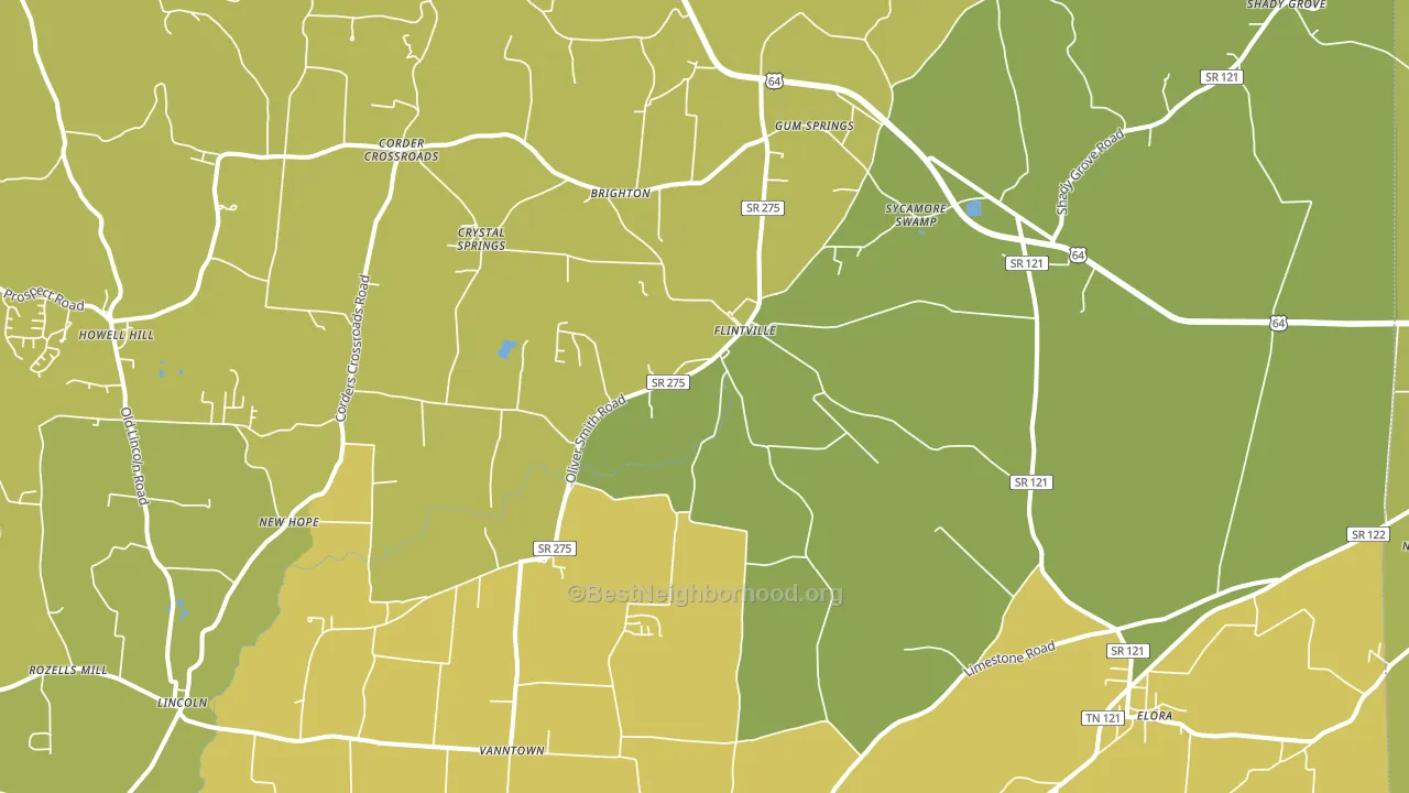 Flintville, TN block-group voter-turnout map