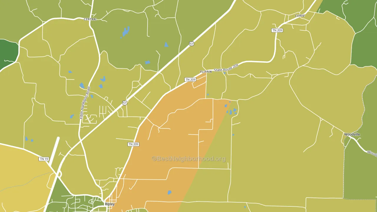 Flippin, TN block-group voter-turnout map