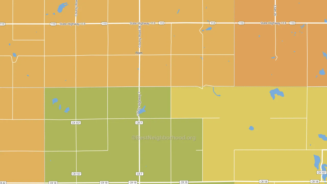 Flom, MN block-group voter-turnout map