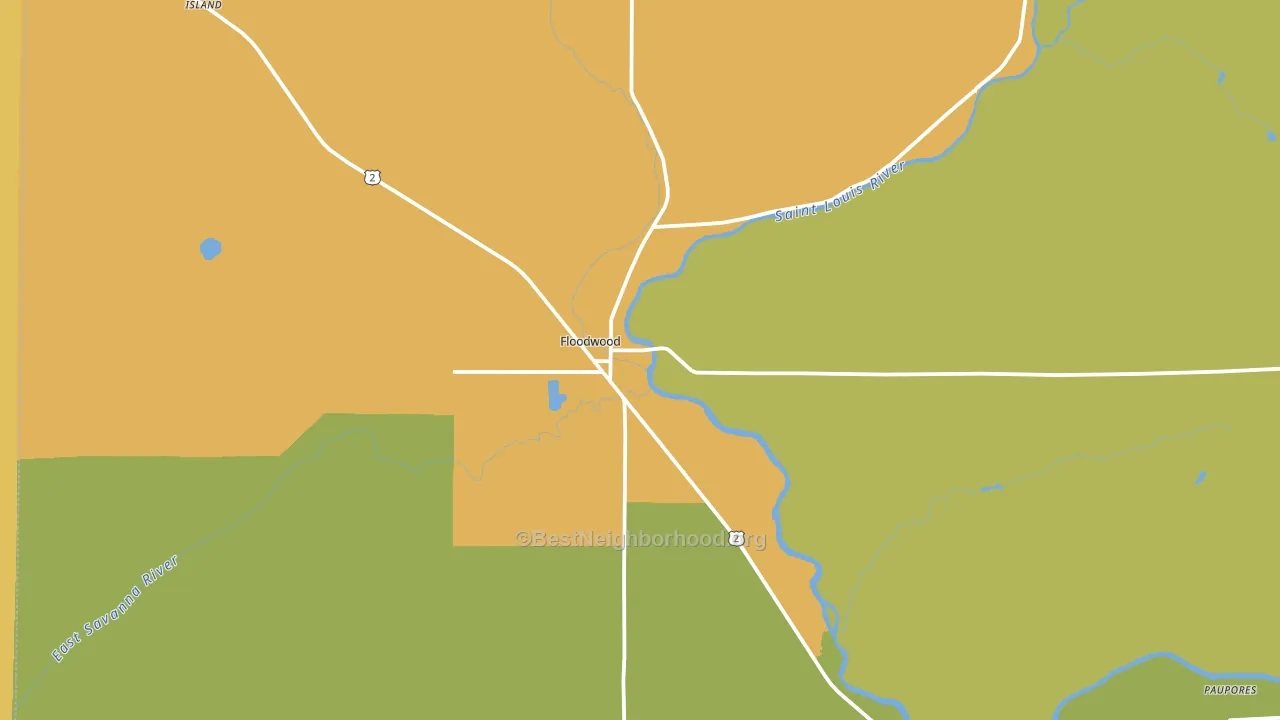 Floodwood, MN block-group voter-turnout map