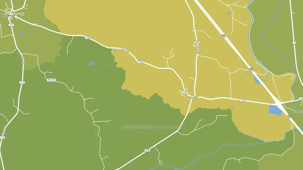 Flora, LA block-group voter-turnout map