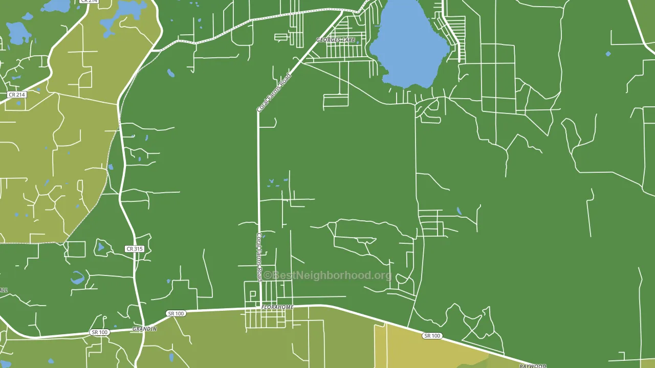 Florahome, FL block-group voter-turnout map